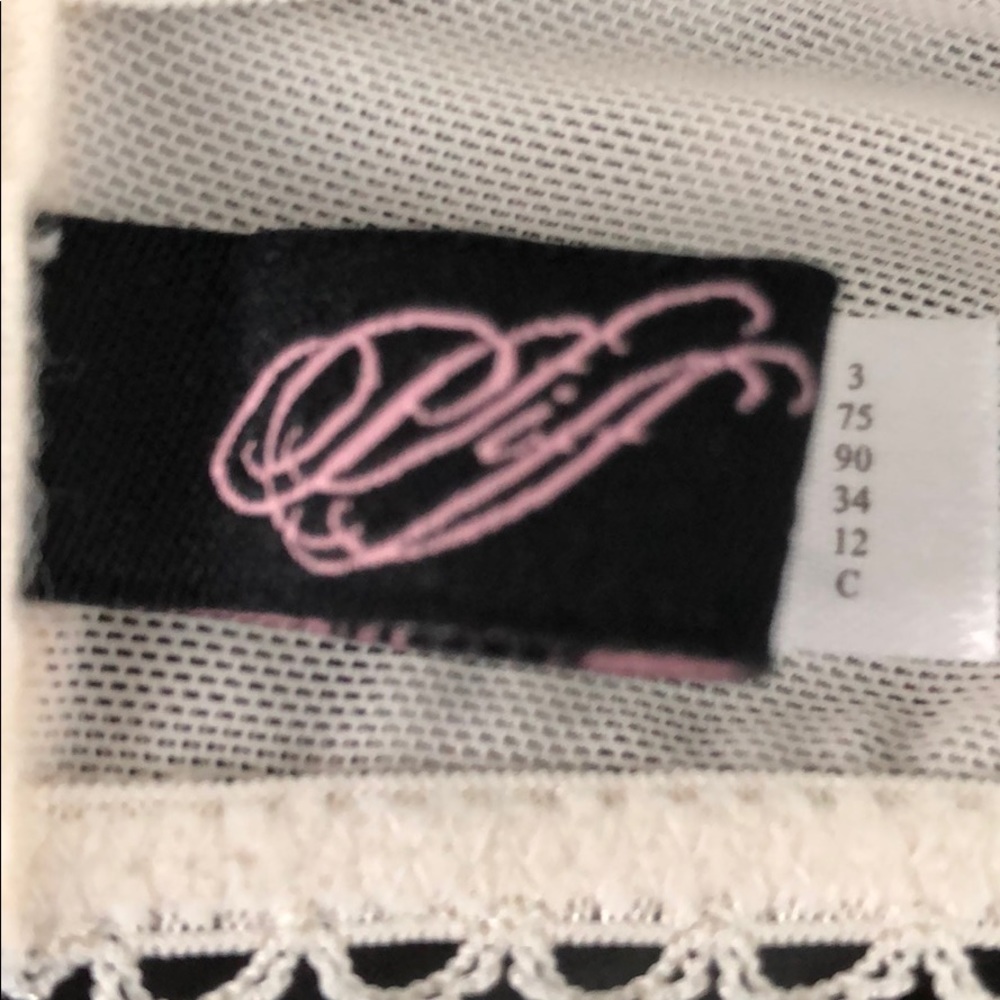 MESH/ EMBROIDERED LACE OFF WHITE/ IVORY BRA - Picture 11 of 13